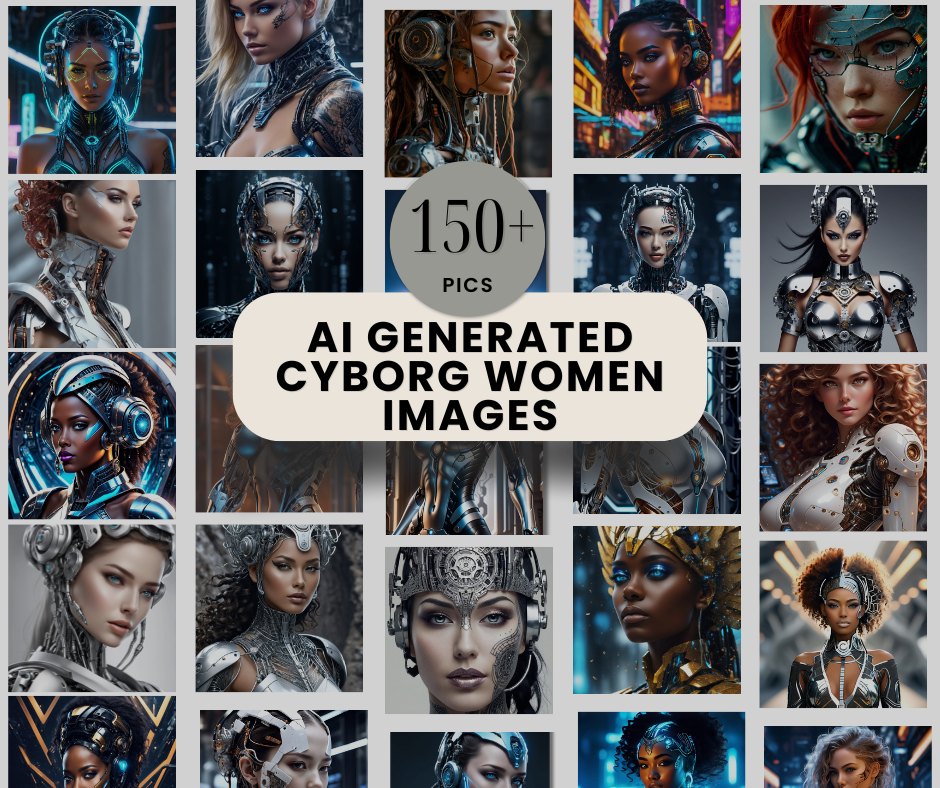 150+ AI Generated Cyborg Women Pictures.