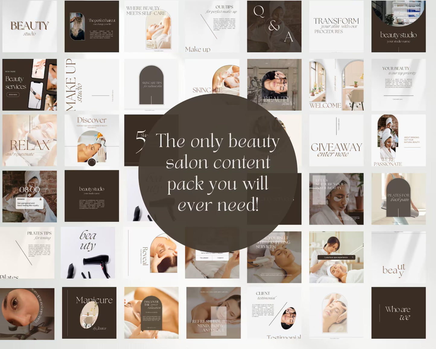 60 Beauty Salon Instagram Templates (post & story formats)