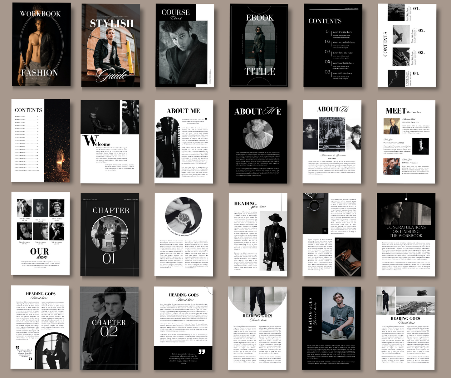 58 Page Mens Luxury Design eBook & Workbook