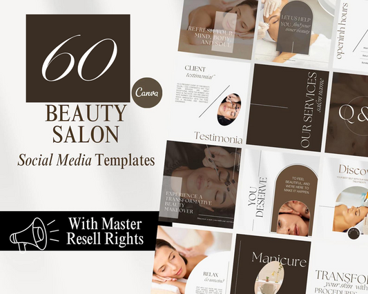 60 Beauty Salon Instagram Templates (post & story formats)