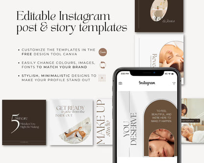 60 Beauty Salon Instagram Templates (post & story formats)