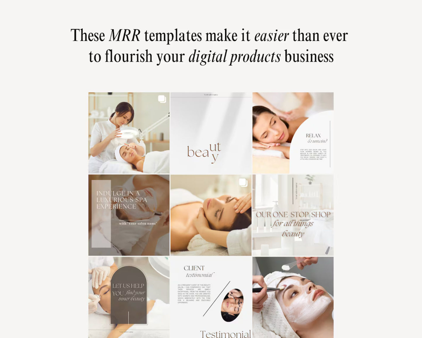 60 Beauty Salon Instagram Templates (post & story formats)